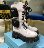 Chunky moto boots in colors