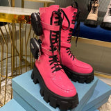 Chunky moto boots in colors