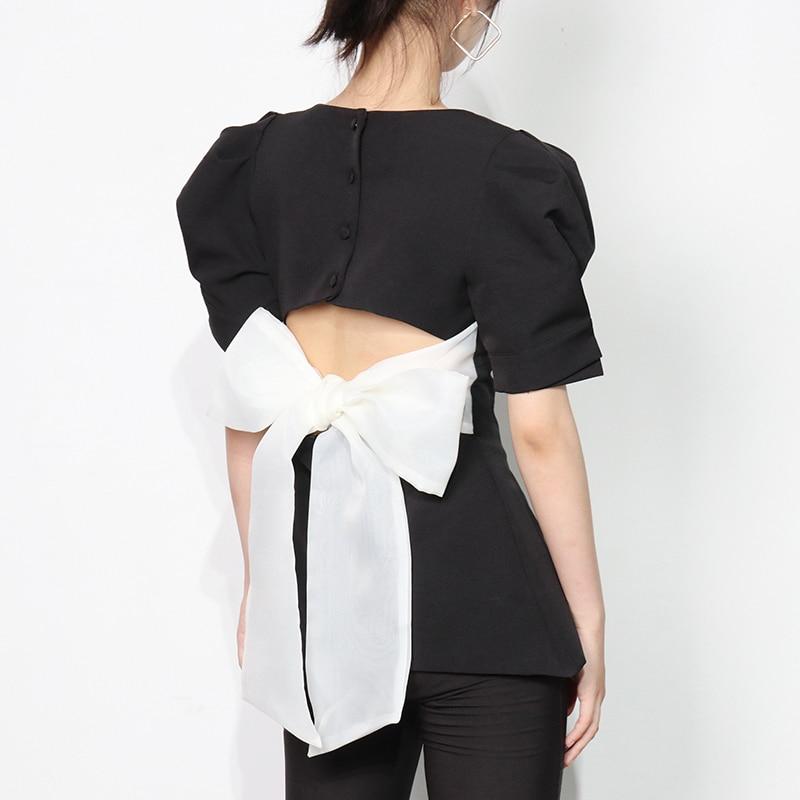 Classy Bow-tie back Blouse in colors