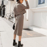 Classy Crop Blazer and Midi Skirt Set