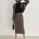 Classy Crop Blazer and Midi Skirt Set
