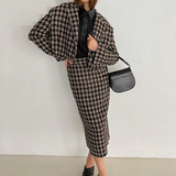 Classy Crop Blazer and Midi Skirt Set