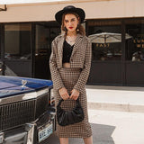 Classy Crop Blazer and Midi Skirt Set
