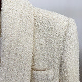 Classy Double Breasted Tweed Blazer