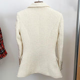 Classy Double Breasted Tweed Blazer