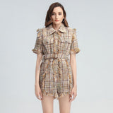 Classy Tweed plaid Playsuit