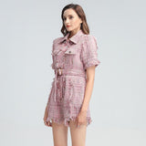 Classy Tweed plaid Playsuit