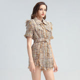 Classy Tweed plaid Playsuit