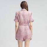 Classy Tweed plaid Playsuit