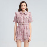 Classy Tweed plaid Playsuit