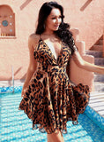 CLAUDETTE Leopard Print Mini Dress
