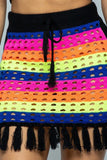 Primetime Looks-Coachella Striped Top and Tasseled Skirt set