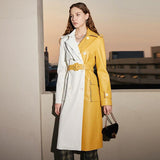 Color-block Classy Trench Coat