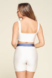 Color-block cool biker shorts set