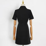 Color-blocked Faux Wrap Mini Dress