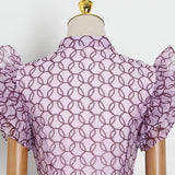 CORDELLA Ruffed puff Mini Dress