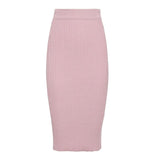 Primetime Looks-Cotton-blend knit skirt suit in powder pink