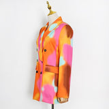 Cotton Candy Tie-Dyed Print Blazer in colors