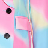 Cotton Candy Tie-Dyed Print Blazer in colors