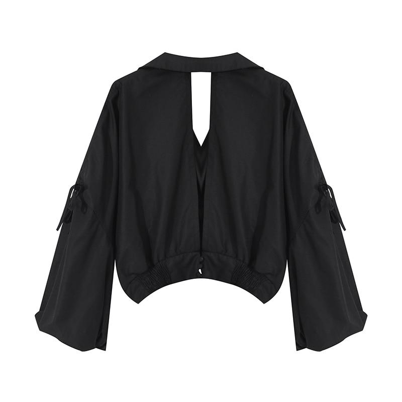 Crop Blouse with Buckled Waistband in colors