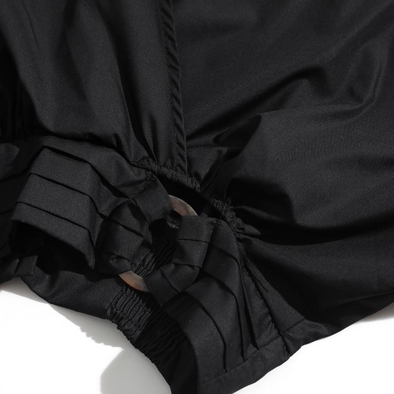 Crop Blouse with Buckled Waistband in colors