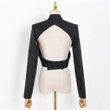 Primetime Looks-Crossover Crop Blazer
