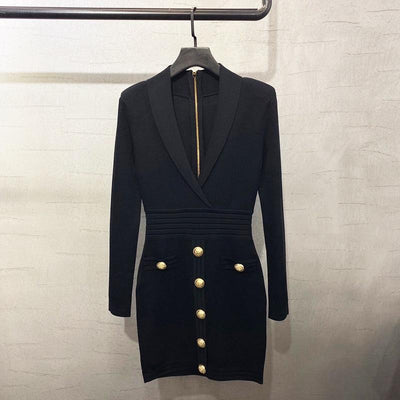 CYNTHIA Knit Mini Dress in black or red