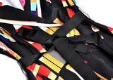 DALI printed lapel dress in colors
