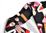DALI printed lapel dress in colors