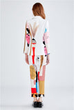 Primetime Looks-DALI SURREAL printed pants suit in white