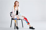 Primetime Looks-DALI SURREAL printed pants suit in white