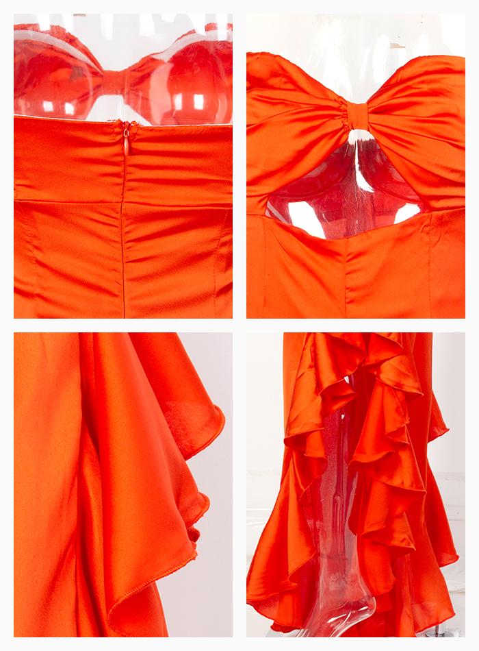 Primetime Looks-DANCING QUEEN Ruffled Jumpsuit in Orange