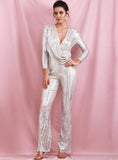 Primetime Looks-DANCING QUEEN silver sequinned jumpsuit