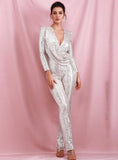 Primetime Looks-DANCING QUEEN silver sequinned jumpsuit