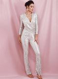 Primetime Looks-DANCING QUEEN silver sequinned jumpsuit