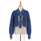 Denim Jacket with chain tassels in colors
