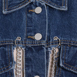 Denim Jacket with chain tassels in colors