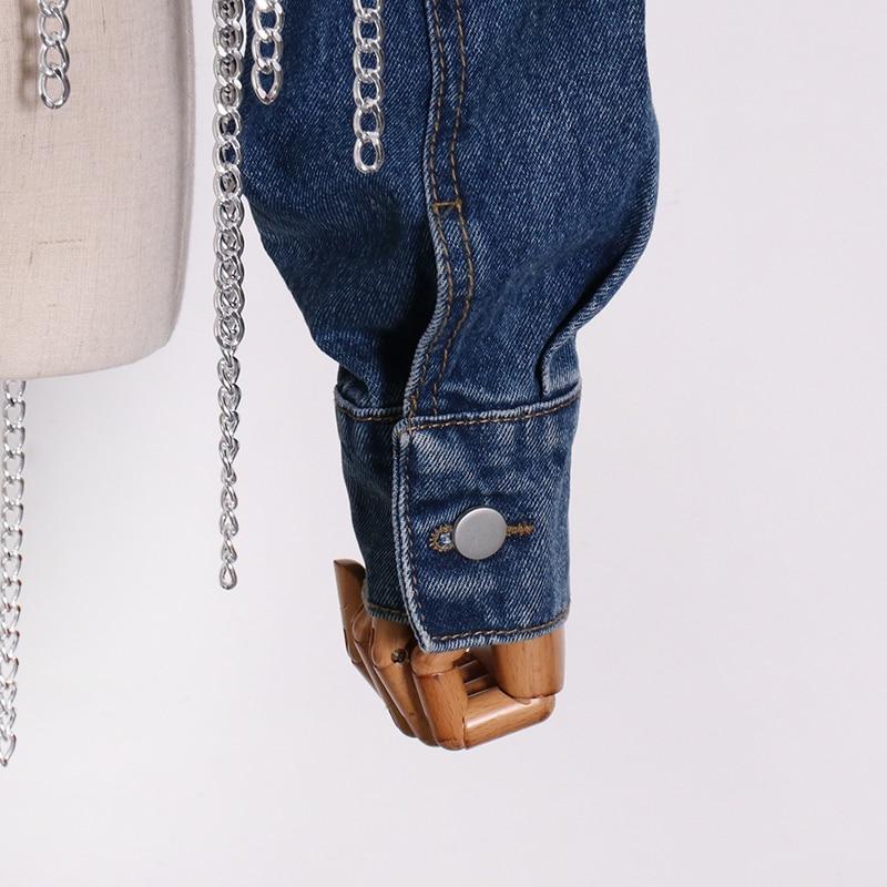 Denim Jacket with chain tassels in colors