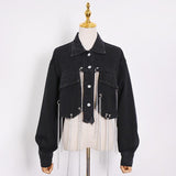 Denim Jacket with chain tassels in colors