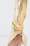 DISCO QUEEN Golden Scales Print Top and Leggings set