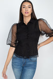 Dotted Mesh Blouse