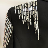 Double-breasted beaded evening blazer