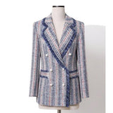 Double-breasted beaded long blazer-blazer-Primetime-Looks
