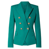 Primetime Looks-Double-breasted blazer in aquamarine