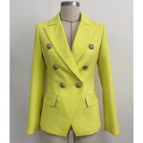 Primetime Looks-Double-breasted blazer in lime green