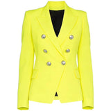 Double-breasted blazer in lime green