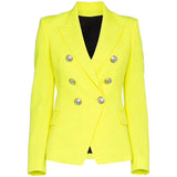 Primetime Looks-Double-breasted blazer in lime green