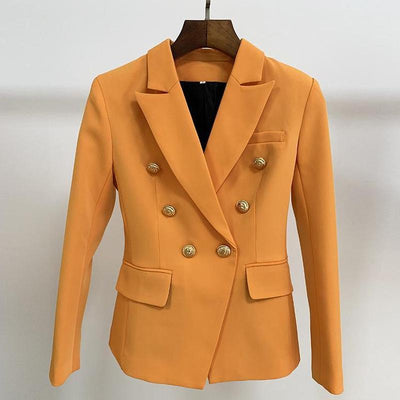 Primetime Looks-Double-breasted blazer in orange