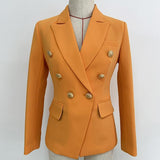 Primetime Looks-Double-breasted blazer in orange
