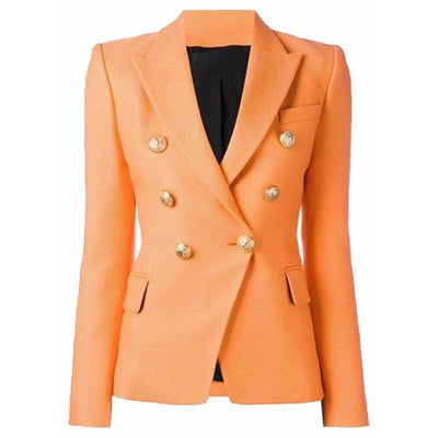 Primetime Looks-Double-breasted blazer in orange